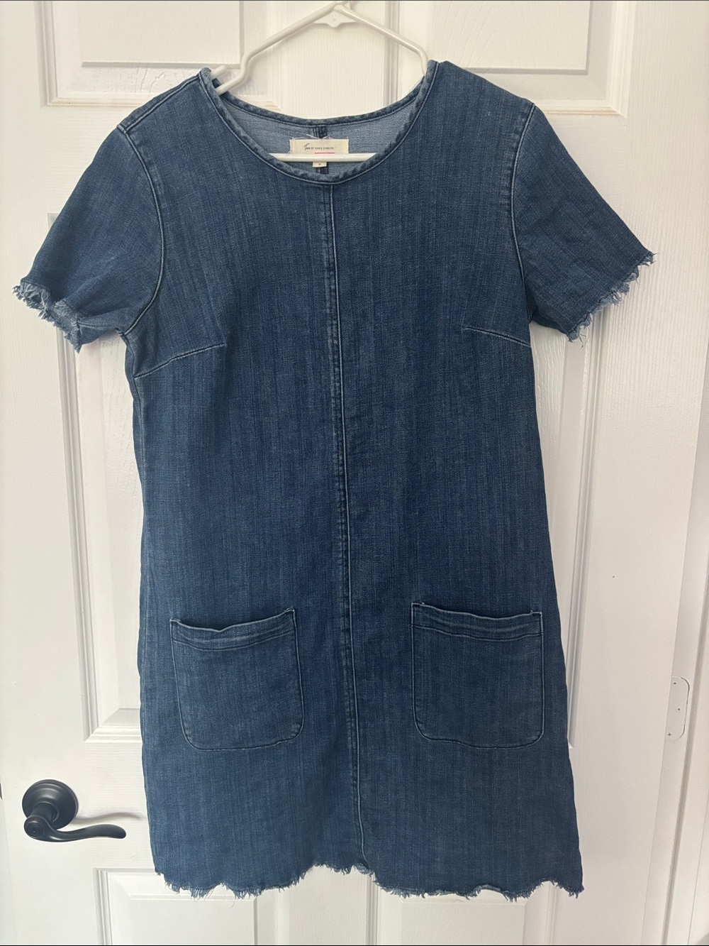 Vince Camuto Dark Blue Denim Short-Sleeve Shift Dress - S